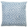 Hand-Woven Blue & White Boho Moroccan Decorative Throw Pillow - 17x17